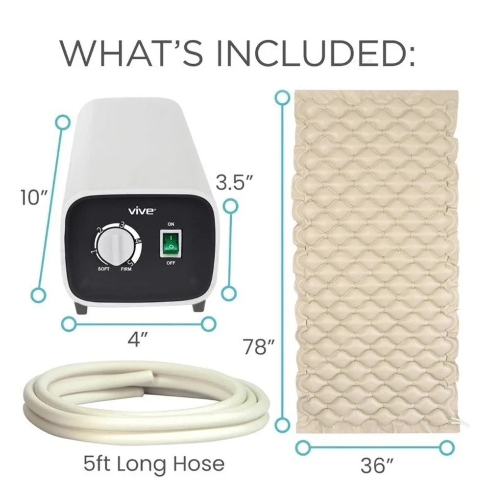 Vive Alternating Air‎ Pressure Mattress Pad with Quiet Pump - Open Box